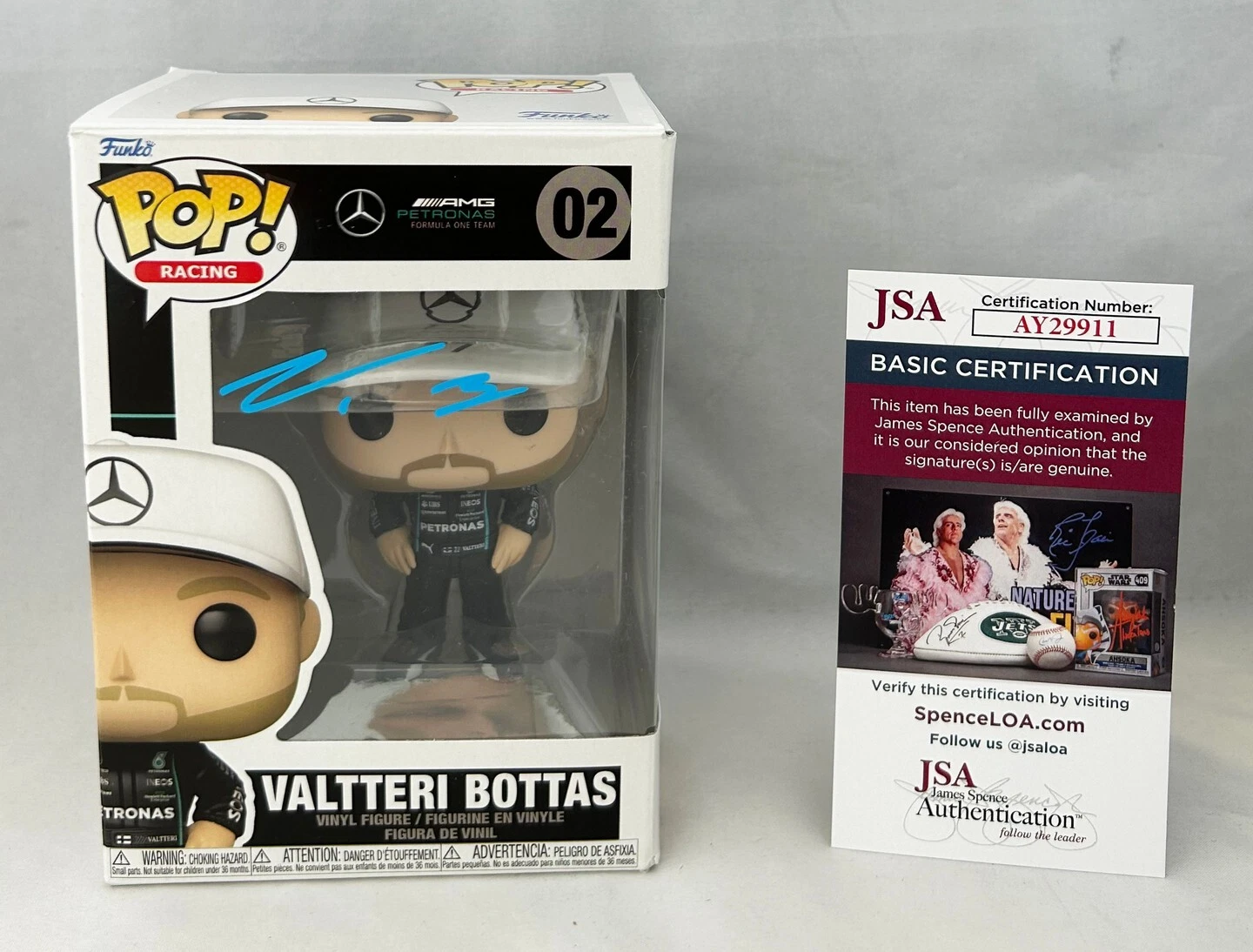 Valtteri Bottas Signed Funko Pop Mercedes F1 Formula 1 JSA 2 COA