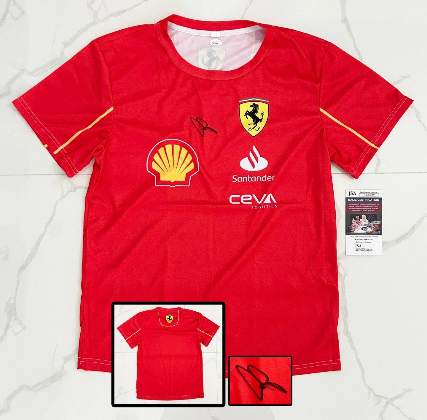Oliver Bearman Signed Shirt Ferrari Haas Formula 1 JSA 2 COA