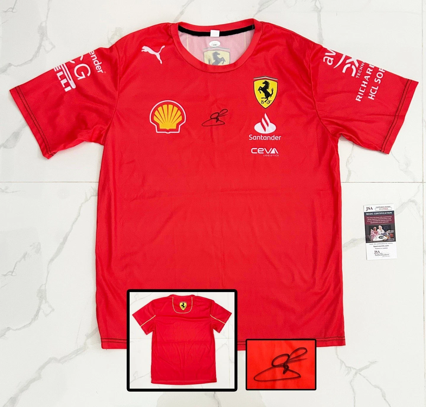 Oliver Bearman Signed Shirt Ferrari Haas Formula 1 JSA 1 COA