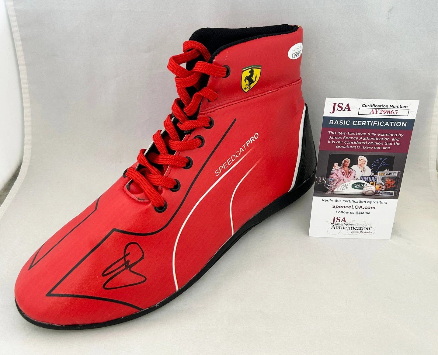 Oliver Bearman Signed Boot Ferrari Haas 1 Formula 1 JSA 1 COA