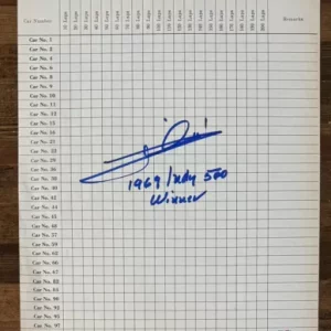 1969 Indy Indianapolis 500 Scoring Book SIGNED Mario Andretti Winner PSA DNA COA