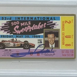 1969 Indy Indianapolis 500 Ticket Signed Mario Andretti Winner PSA DNA 9 Auto