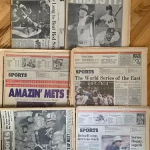 1986 NY METS HUGE LOT OF ORIGINAL VINTAGE NEWSPAPERS+CLIPPINGS 1986 CHAMPIONS