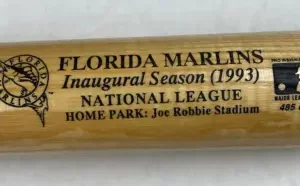1993 FLORIDA MARLINS INAUGURAL SEASON N.L. HOME PARK JOE ROBBIE BAT WORTH /LE