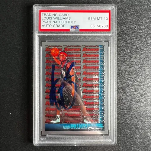 2004-05 TOPPS BOWMAN CHROME #135 LOUIS WILLIAMS SIGNED CARD AUTO 10 PSA SLABBED COLLECTIBLE MEMORABILIA