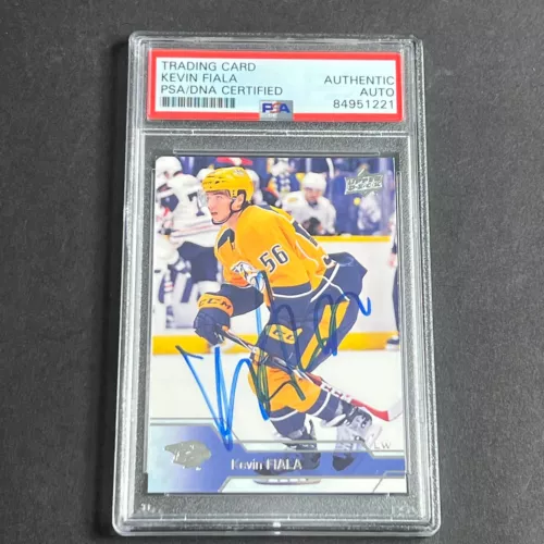2016-17 UPPER DECK #354 KEVIN FIALA SIGNED CARD AUTO PSA SLABBED PREDATORS COLLECTIBLE MEMORABILIA