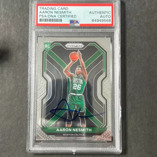 2020-21 PANINI PRIZM #282 AARON NESMITH SIGNED CARD AUTO PSA SLABBED RC CELTICS COLLECTIBLE MEMORABILIA