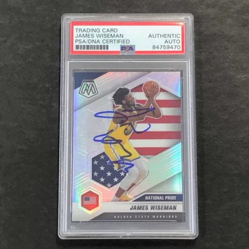 2020 PANINI MOSAIC #260 JAMES WISEMAN SIGNED CARD AUTO PSA SLABBED RC WARRIORS COLLECTIBLE MEMORABILIA