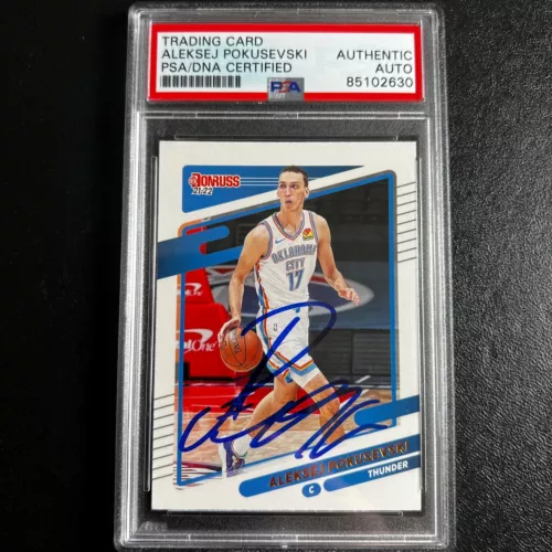 2021-22 PANINI DONRUSS #42 ALEKSEJ POKUSEVSKI SIGNED CARD AUTO PSA SLABBED RC TH COLLECTIBLE MEMORABILIA