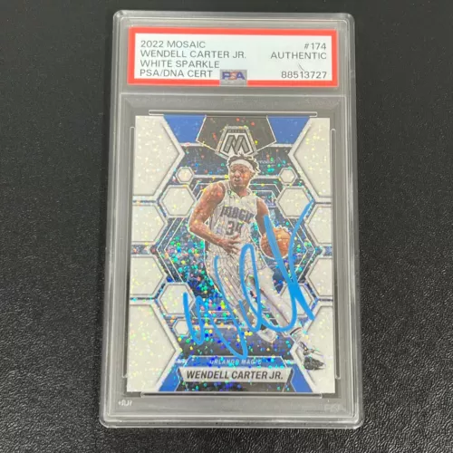 2022-23 PANINI MOSAIC #174 WENDELL CARTER JR SIGNED CARD PSA/DNA AUTO SLABBED MA COLLECTIBLE MEMORABILIA