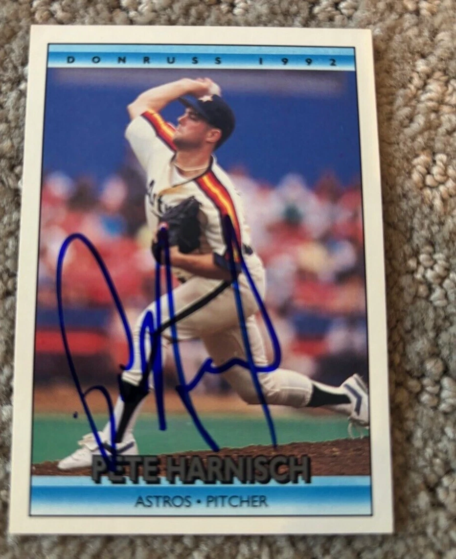 1992 DONRUSS #235 PETE HARNISCH SIGNED AUTOGRAPHED CARD HOUSTON ASTROS COLLECTIBLE MEMORABILIA