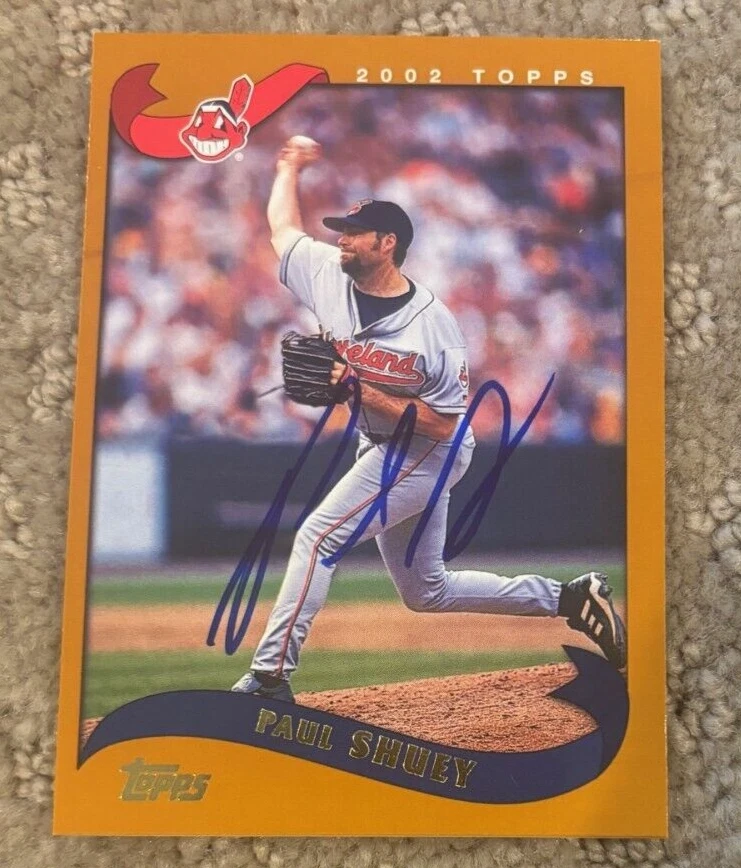 2002 Topps SIGNED AUTOGRAPHED Paul Shuey #97 Cleveland Indians BASEBALL Card