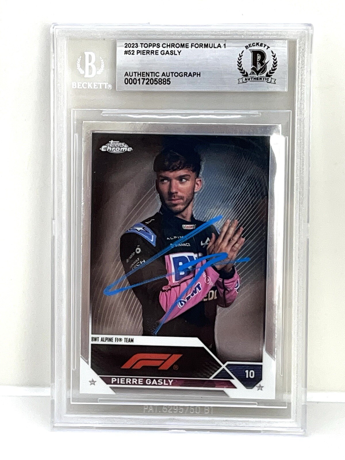 Pierre Gasly Signed 2023 Topps Chrome F1 Card Beckett Authentication