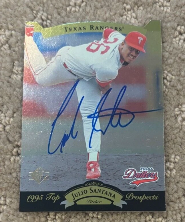 1995 SP Top Prospect # 160 Julio Santana Autographed Signed Card Tulsa Drillers