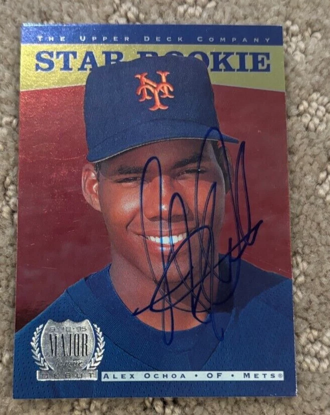 1996 Upper Deck Alex Ochoa Signed Autographed Card New York Mets #232