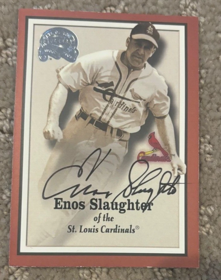2000 Fleer Greats of the Game - #48 Enos Slaughter signed autographed card
