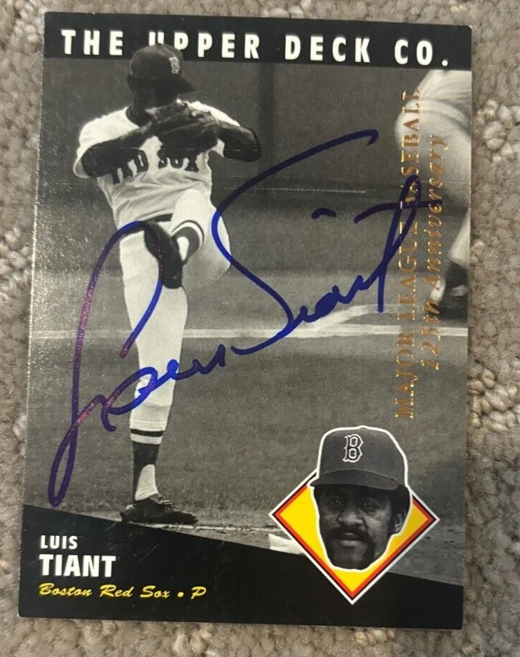 1994 Upper Deck 125th Anniversary Luis Tiant signed autographed card #87 RED SOX