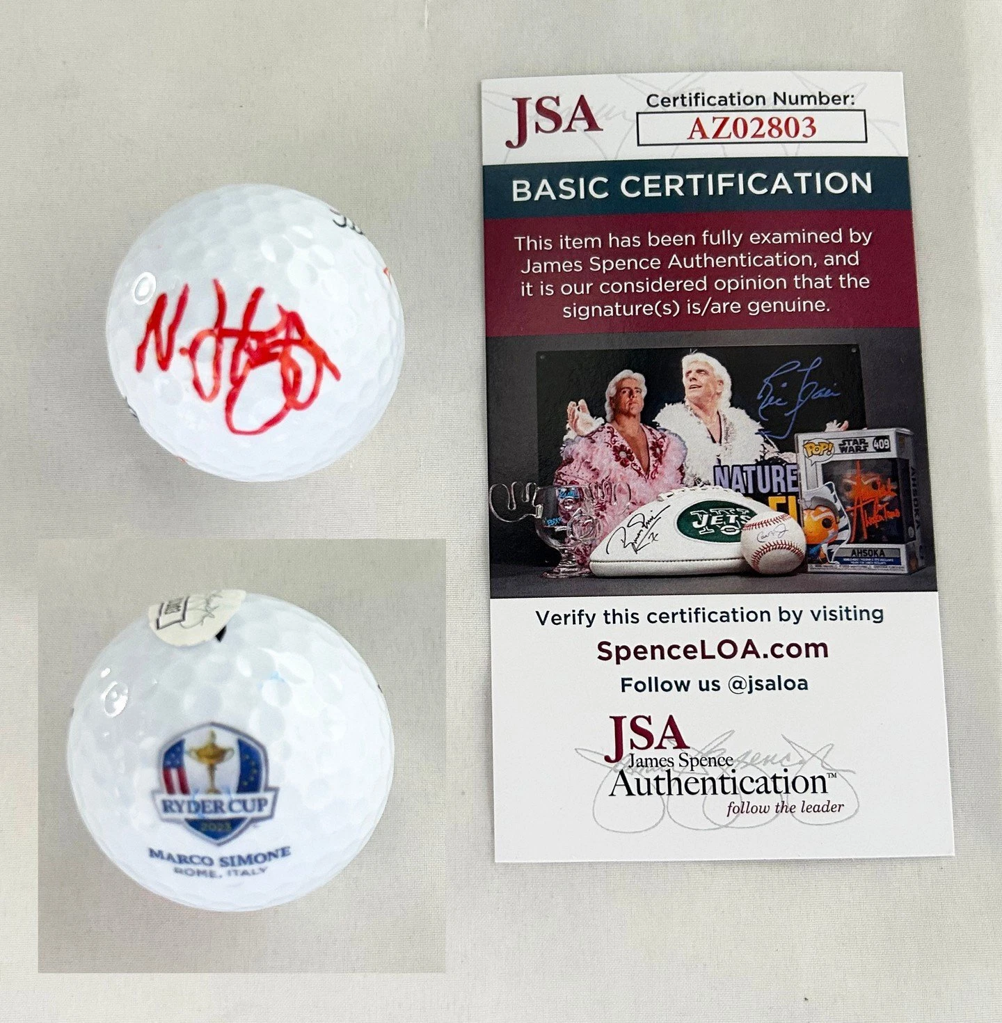 Nicolai Hojgaard Signed Golf Ball 2023 Ryder Cup JSA COA
