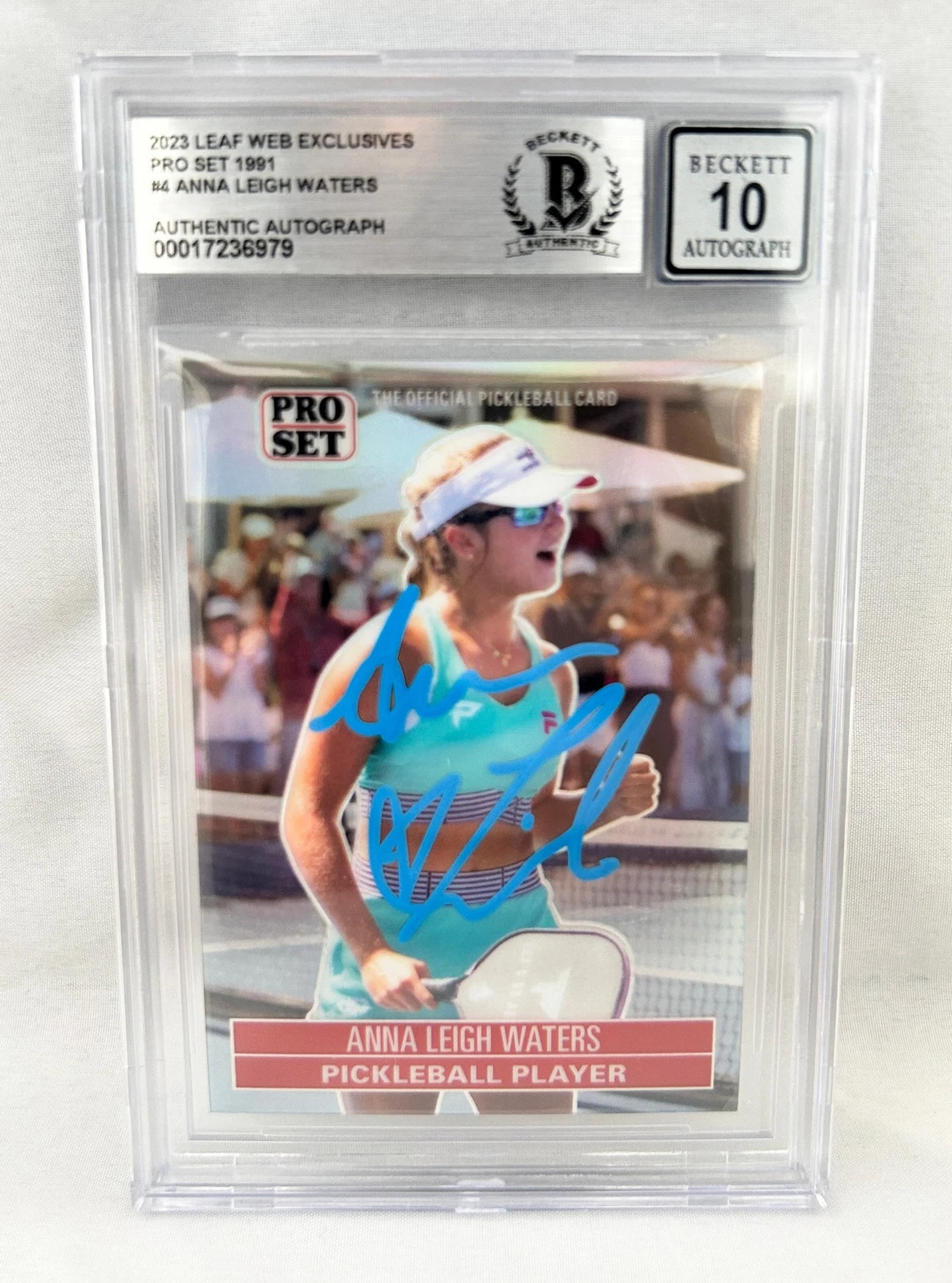 Anna Leigh Waters Signed Card 2023 Leaf Web Exclusives 1991 #4 Beckett BAS Gr...