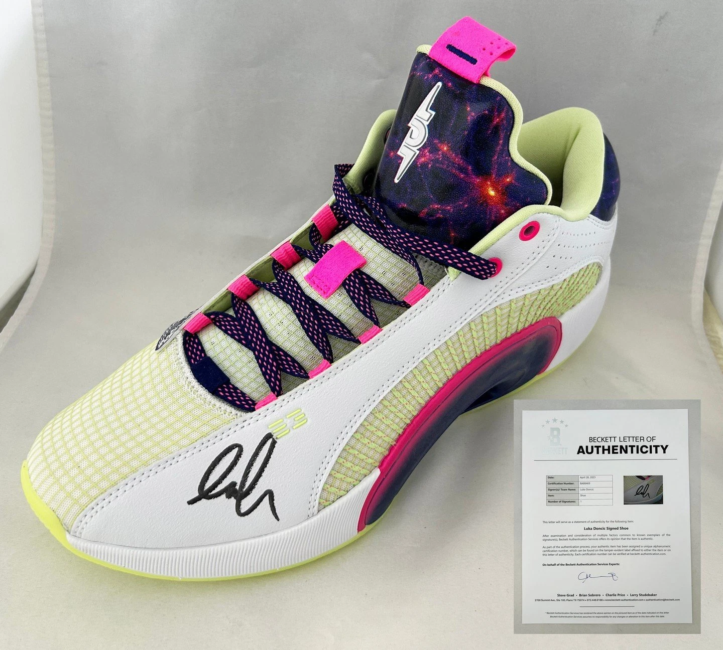 Luka Doncic Signed Shoe Jordan XXXV Low Cosmic Deception Size 13 Beckett BAS ...