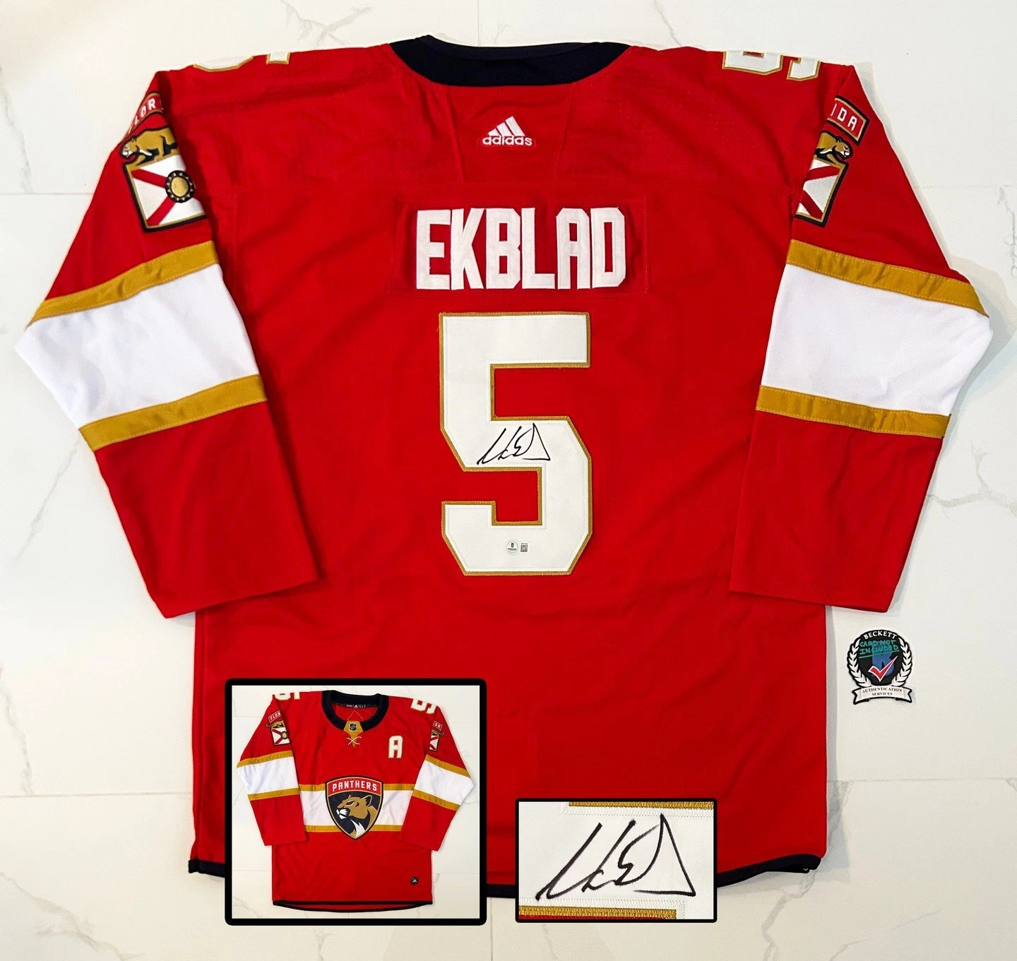 Aaron Ekblad Signed Jersey Florida Panthers Beckett BAS COA