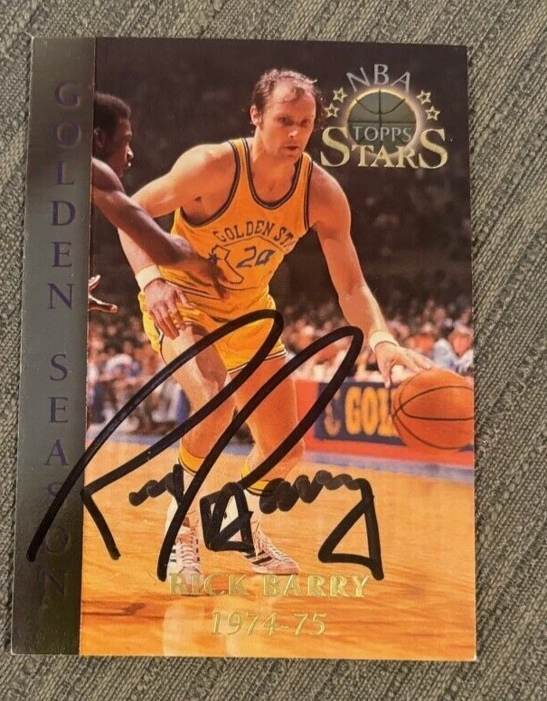 1996-97 Topps Stars #55 Rick Barry signed autographed card Golden State Warriors