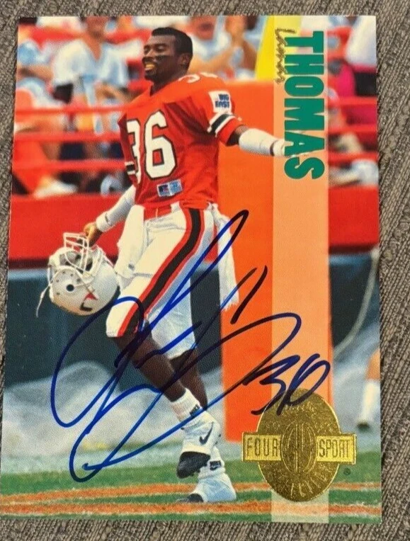 Lamar Thomas 1993 Classic Four Sport #140 signed autographed card Miami