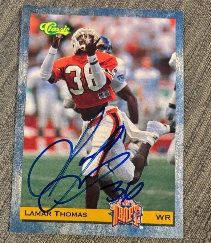 Lamar Thomas 1993 Classic signed autographed #52 Tampa Bay Buccaneers card