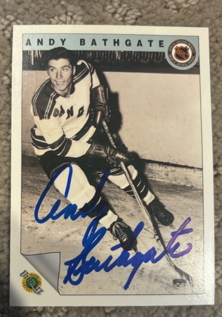 Andy Bathgate 1991-92 Ultimate Original 6 #18 NY Rangers signed autographed card