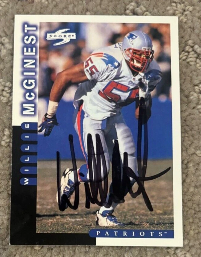 1998 Score Football Card #173 Willie McGinest signed autographed card Patriots