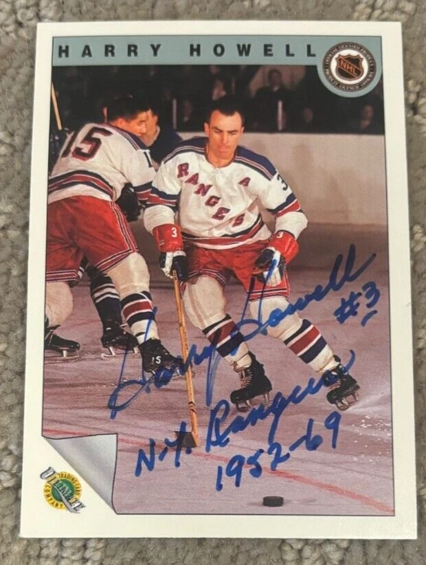 Harry Howell (DEC) signed 1992 Ultimate Original 6 autographed card NY Rangers