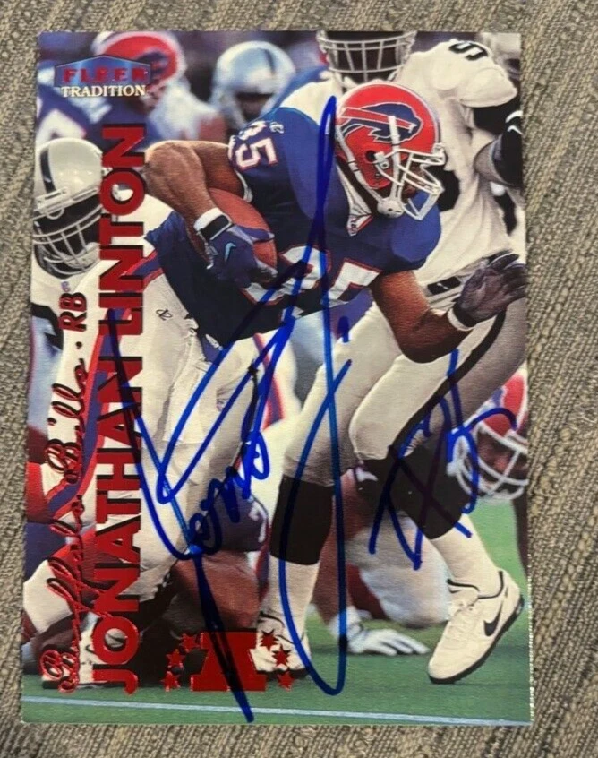 JONATHAN LINTON Signed 1999 Fleer Tradition AUTOGRAPHED Card Buffalo Bills