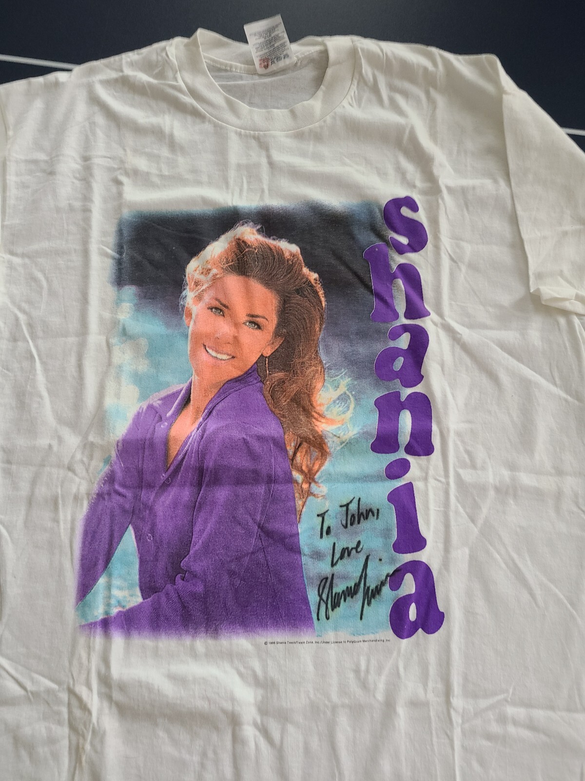 SHANIA TWAIN Autographed Signed T-Shirt - To John