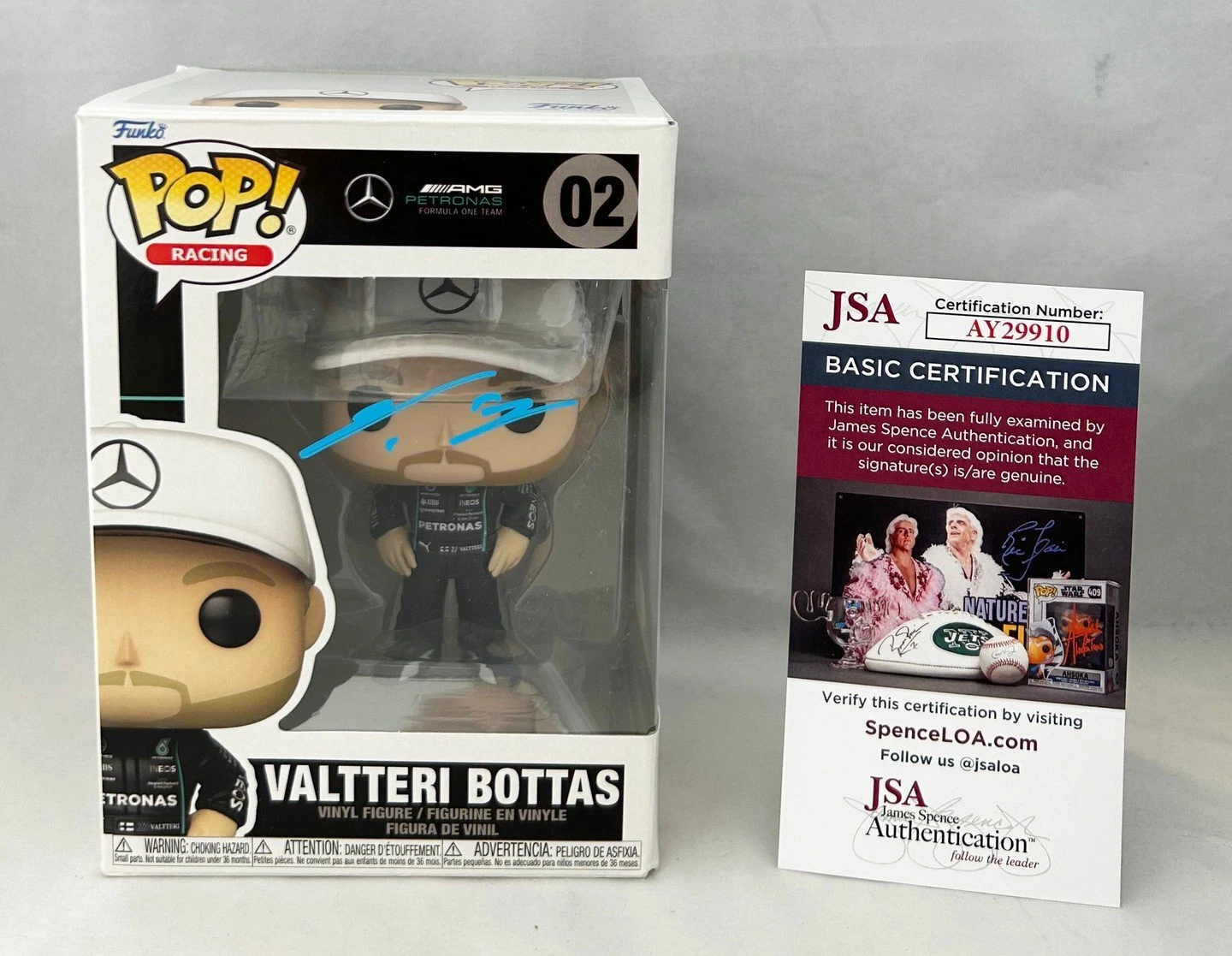 Valtteri Bottas Signed Funko Pop Mercedes F1 Formula 1 JSA 1 COA