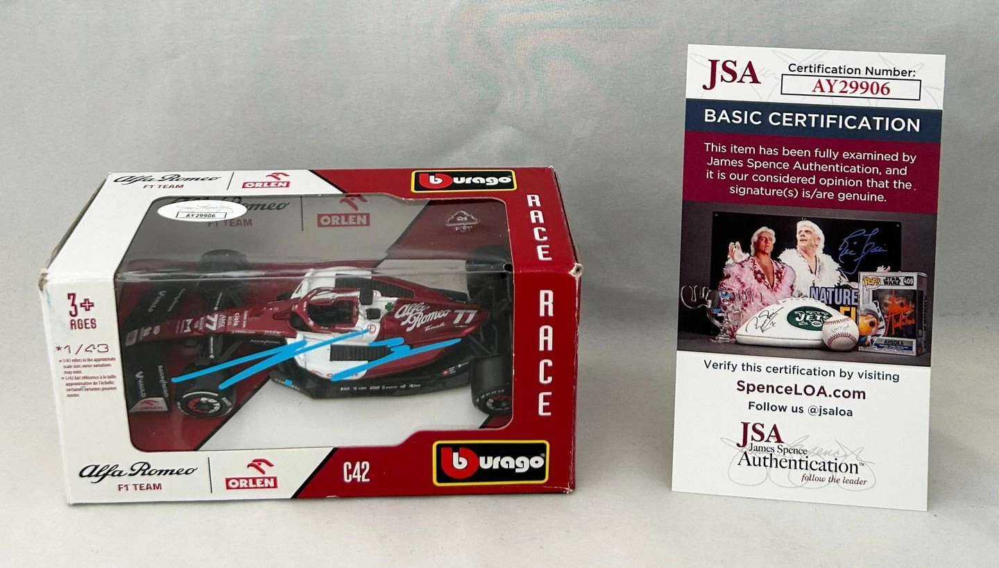 Valtteri Bottas Signed Car 1:43 Alfa Romeo F1 Formula 1 JSA 2 COA