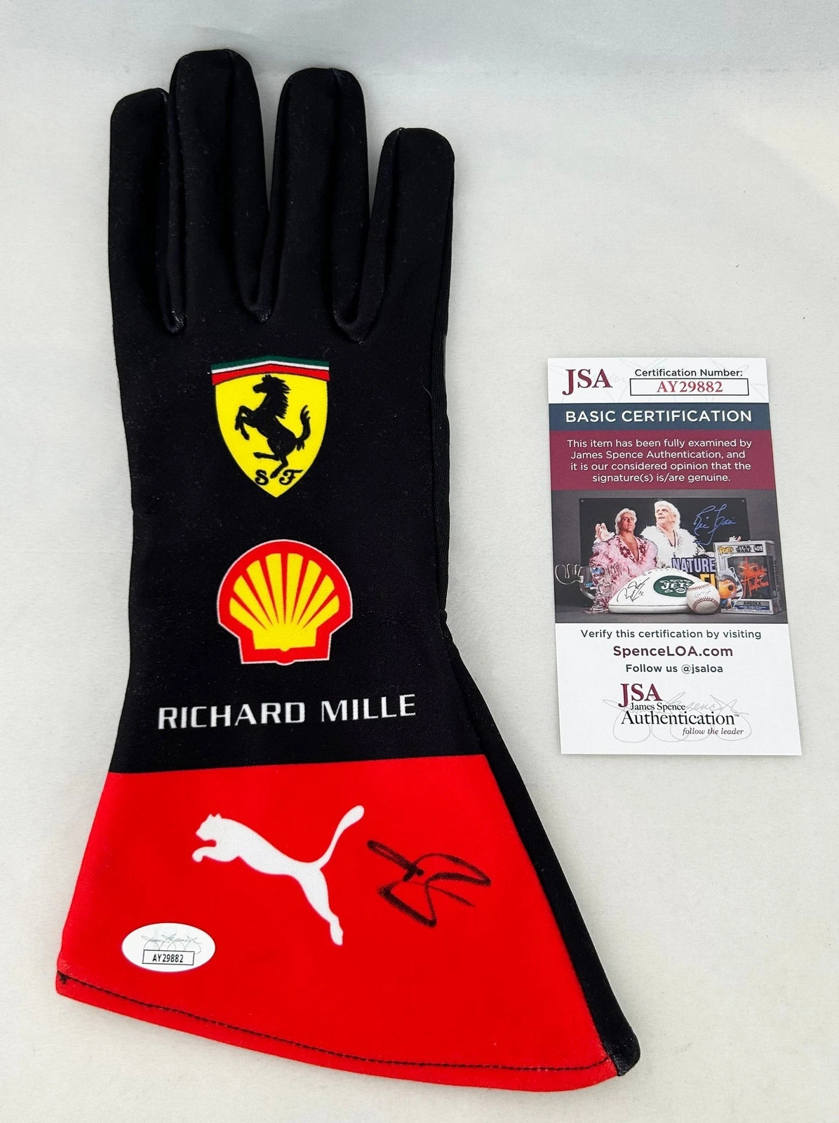 Oliver Bearman Signed Racing Glove Ferrari Haas Formula 1 JSA 2 COA