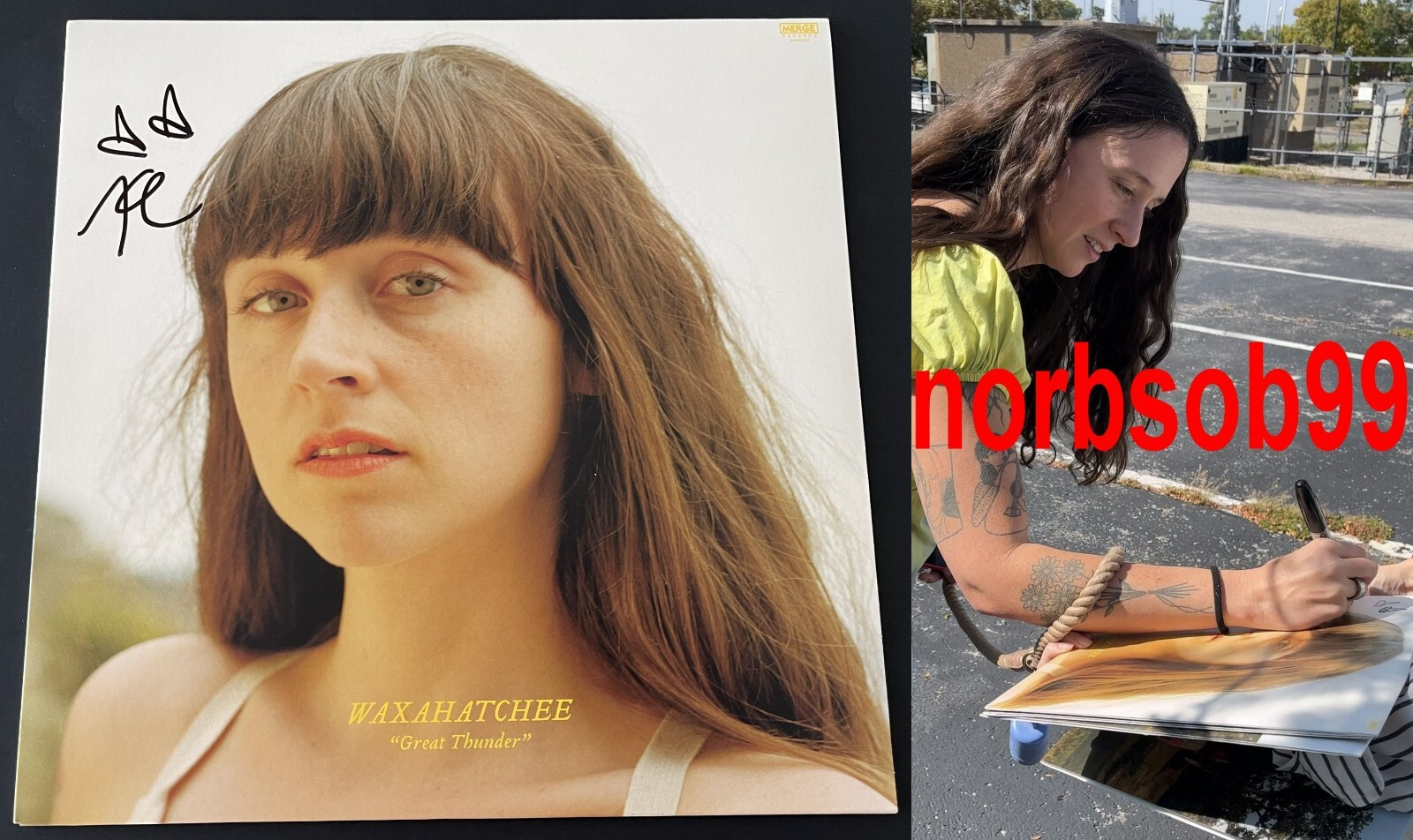 WAXAHATCHEE SIGNED AUTOGRAPH GREAT THUNDER VINYL w/EXACT PROOF & BECKETT BAS COA