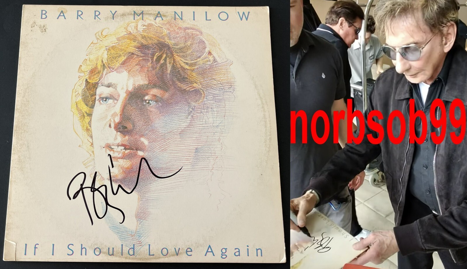 BARRY MANILOW SIGNED IF I SHOULD LOVE AGAIN VINYL wEXACT VIDEO PROOF BECKETT COA
