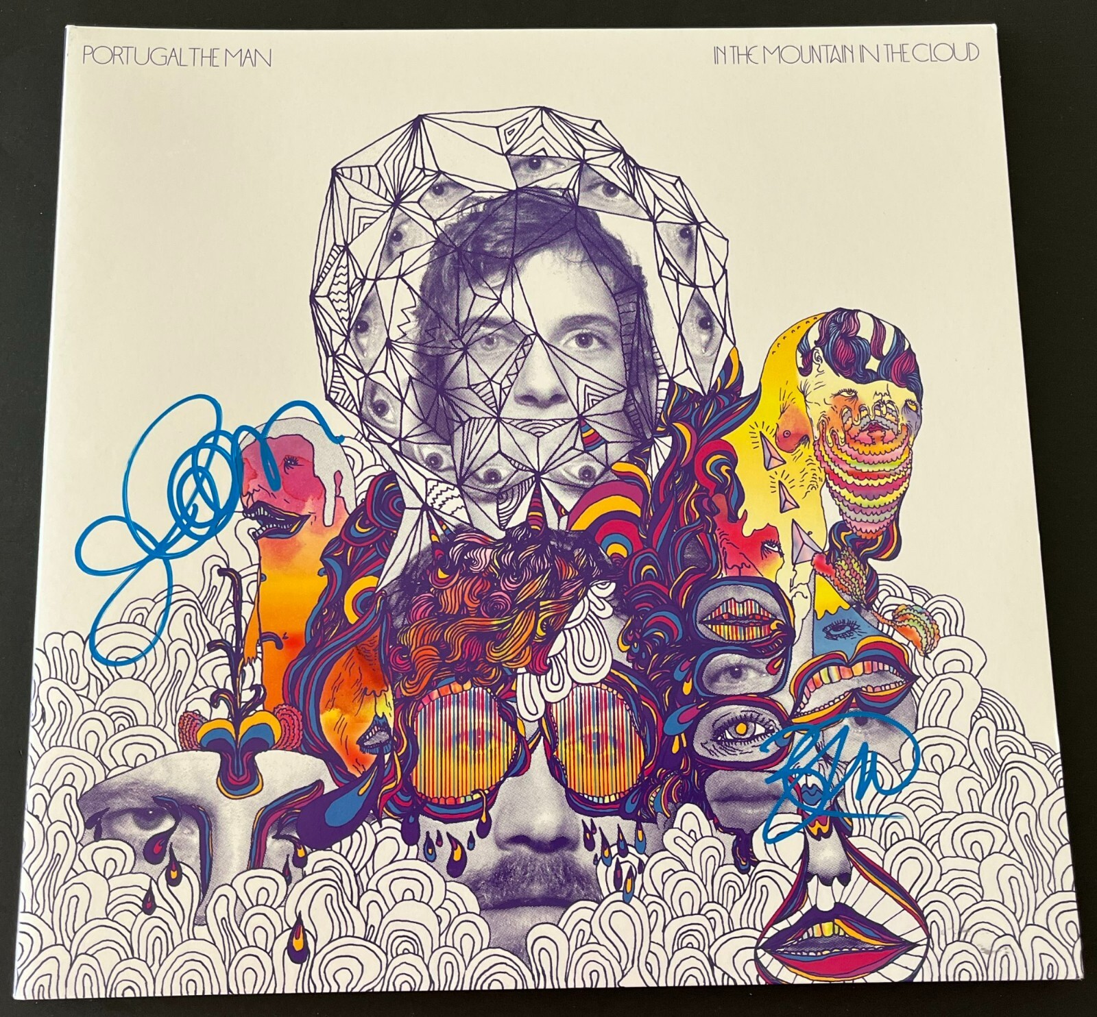 PORTUGAL THE MAN JOHN +1 SIGNED IN THE MOUNTAIN IN THE COLD VINYL BECKETT COA