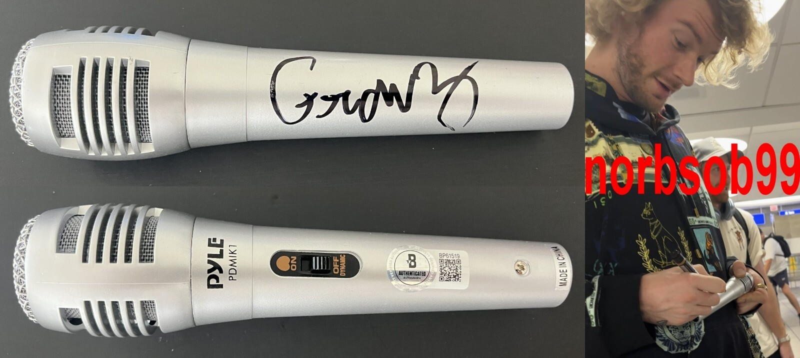 YUNG GRAVY SIGNED AUTOGRAPH MICROPHONE w/EXACT VIDEO PROOF & BECKETT BAS COA