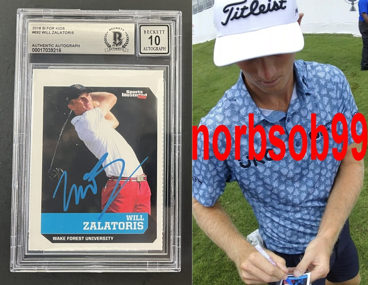 WILL ZALATORIS SIGNED 2018 SI FOR KIDS ROOKIE CARD w/EXACT PROOF BECKETT BGS 10