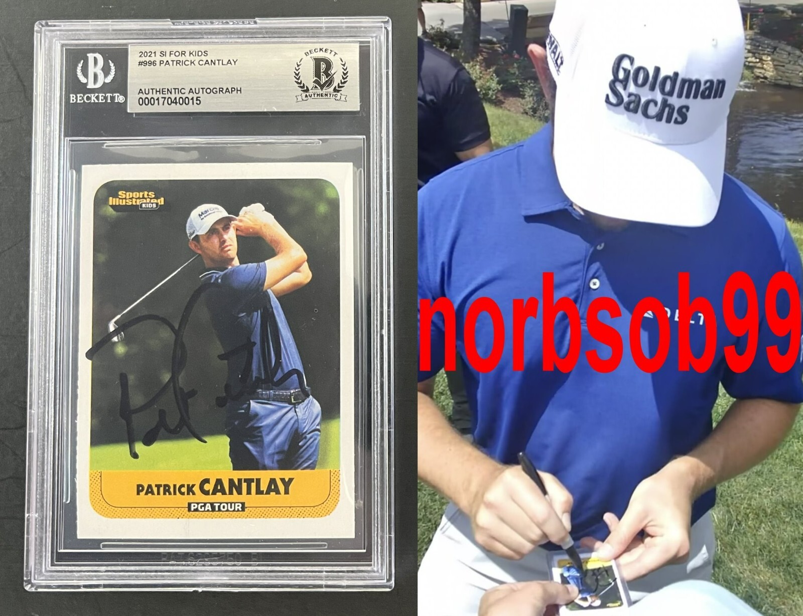 PATRICK CANTLAY SIGNED 2021 SI FOR KIDS RC CARD w/EXACT VIDEO PROOF BECKETT BGS