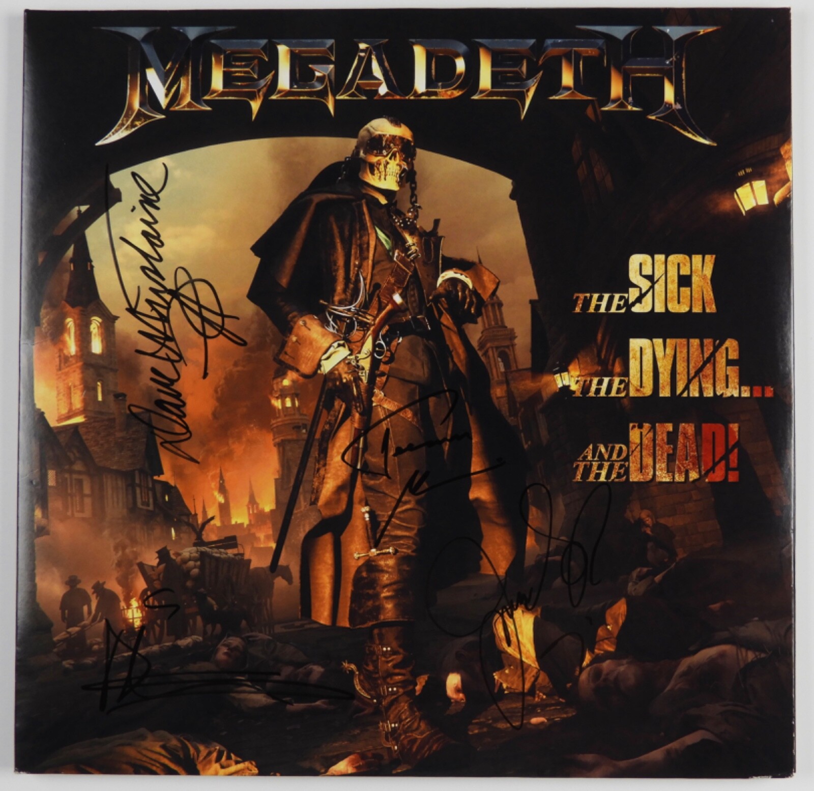 Megadeth JSA Signed Autograph Album Record Vinyl Fully Signed Dave Mustaine
