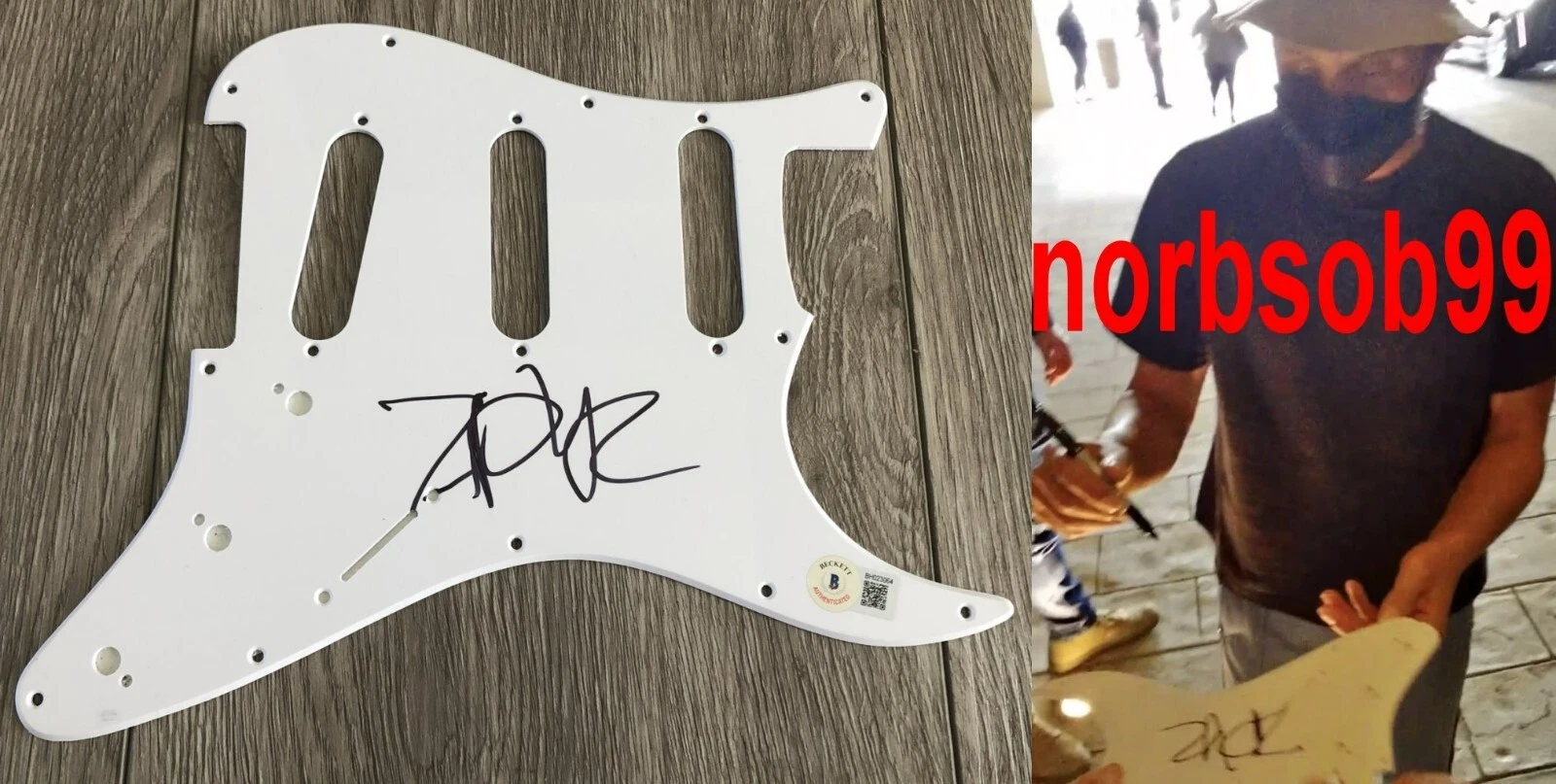 ZACK DE LA ROCHA RATM SIGNED GUITAR PICKGUARD W/EXACT VIDEO PROOF & BECKETT COA COLLECTIBLE MEMORABILIA