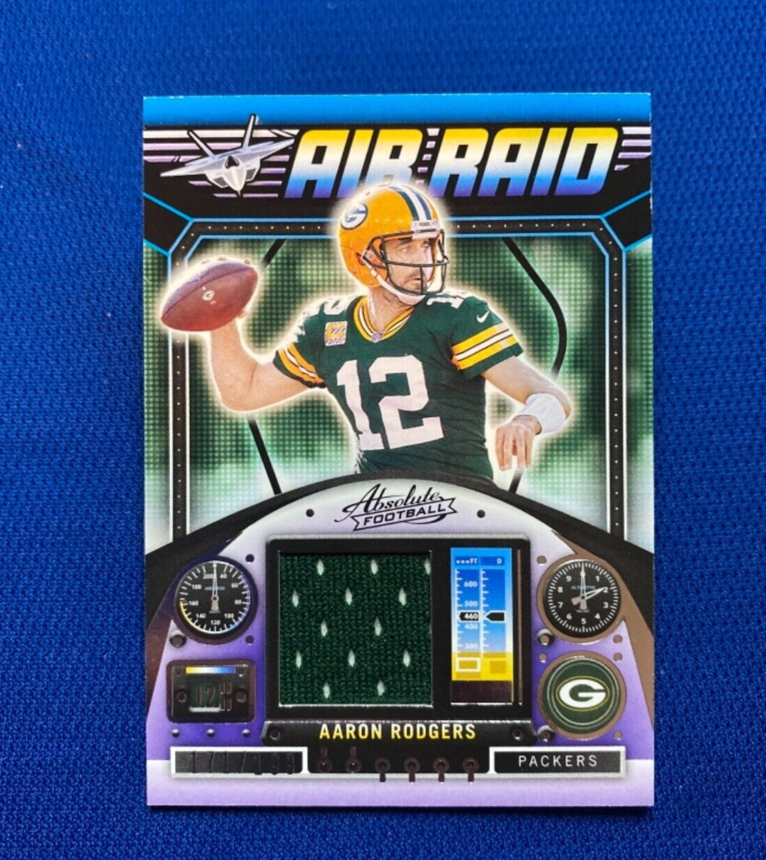 2021 PANINI ABSOLUTE AIR RAID AARON RODGERS PACKERS JERSEY RELIC CARD #AR4