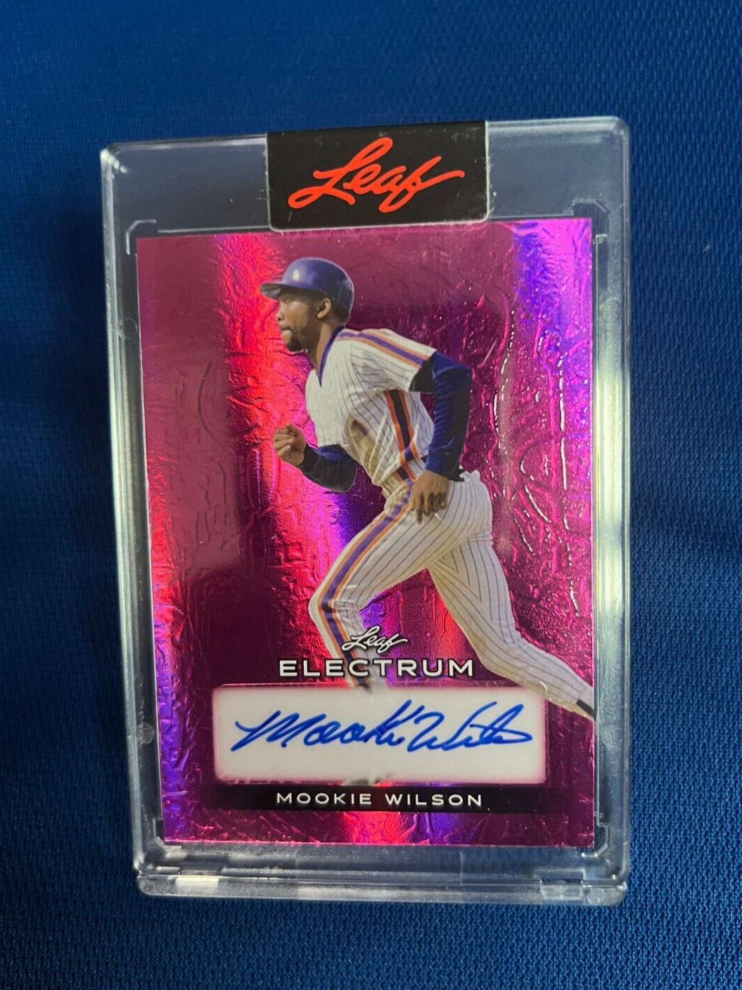2024 LEAF ELECTRUM MOOKIE WILSON NEW YORK METS SIGNED AUTO AUTOGRAPHED PINK 1/4