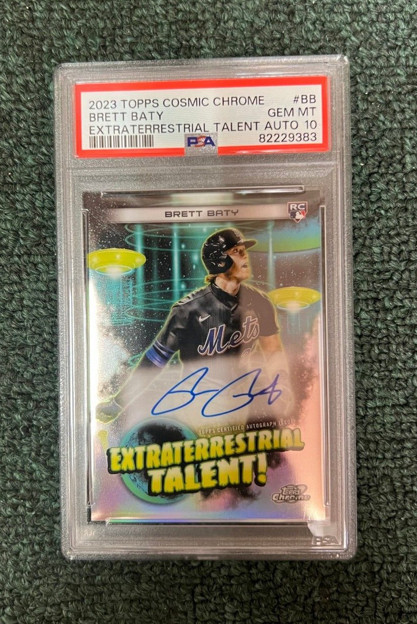 2023 TOPPS COSMIC CHROME BRETT BATY EXTRATERRESTRIAL TALENT! AUTO RC PSA 10 AUTO