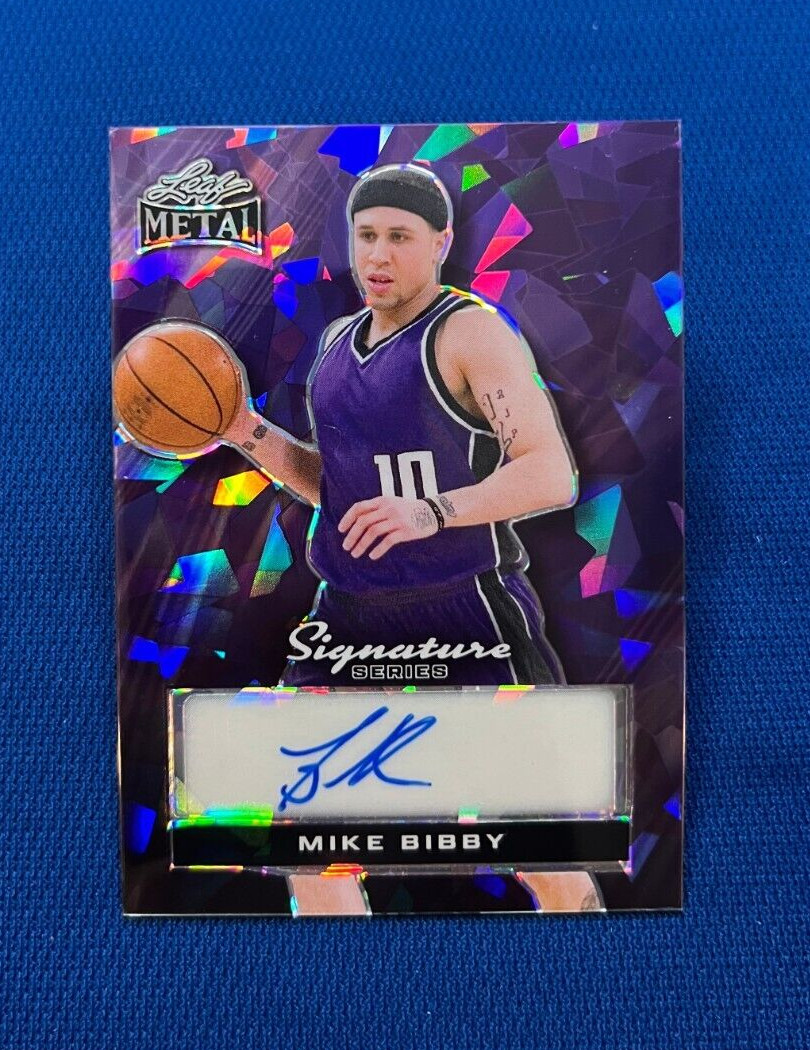 2024 LEAF METAL MIKE BIBBY NBA LEGEND AUTO PURPLE CARD 1/1 SIGNATURE SERIES