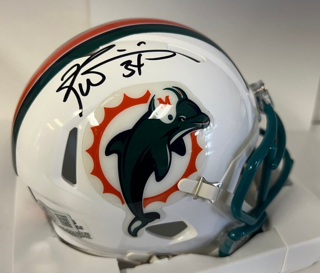 RICKY WILLIAMS #34 MIAMI DOLPHINS SIGNED AUTOGRAPHED MINI HELMET BECKETT *