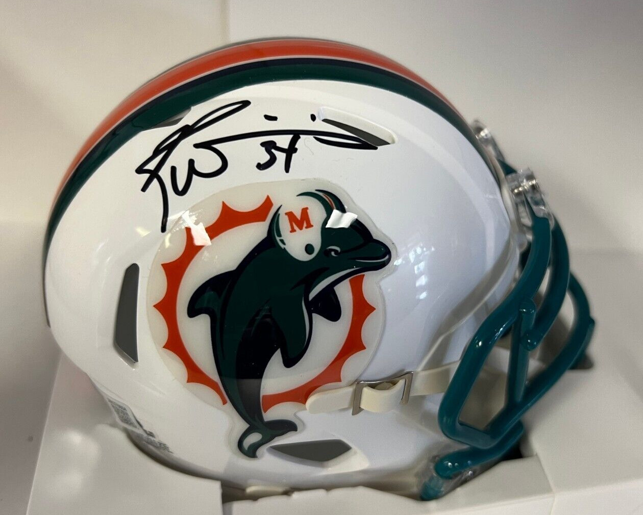 RICKY WILLIAMS #34 MIAMI DOLPHINS SIGNED AUTOGRAPHED MINI HELMET BECKETT ***